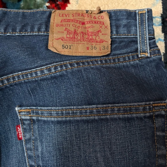 Levis vintage late 90s deep blue 501 jeans SZ 36 - Picture 5 of 6